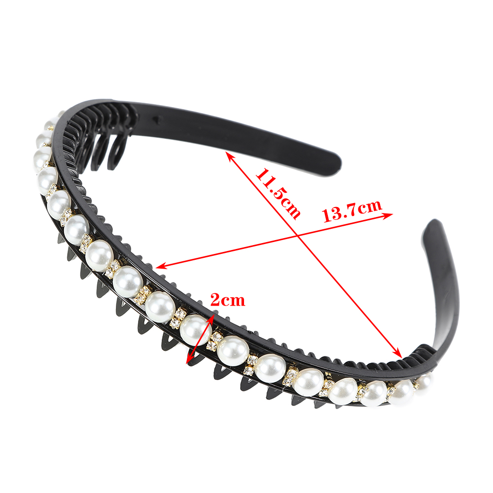 Korean Pearl Rhinestones Headband for Women Fashion Retro Hairband Girls Hair Accessories