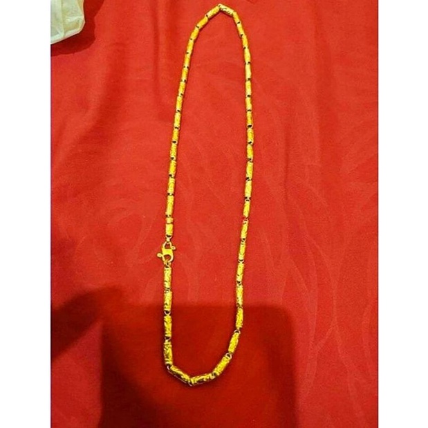 Kalung Bambu 1 suku lapis emas 24k. panjang 45cm