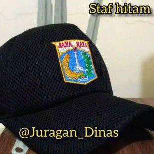 TOPI PNS PEMPROV DKI JAYARAYA HITAM BAHAN JARING DOBEL MESS