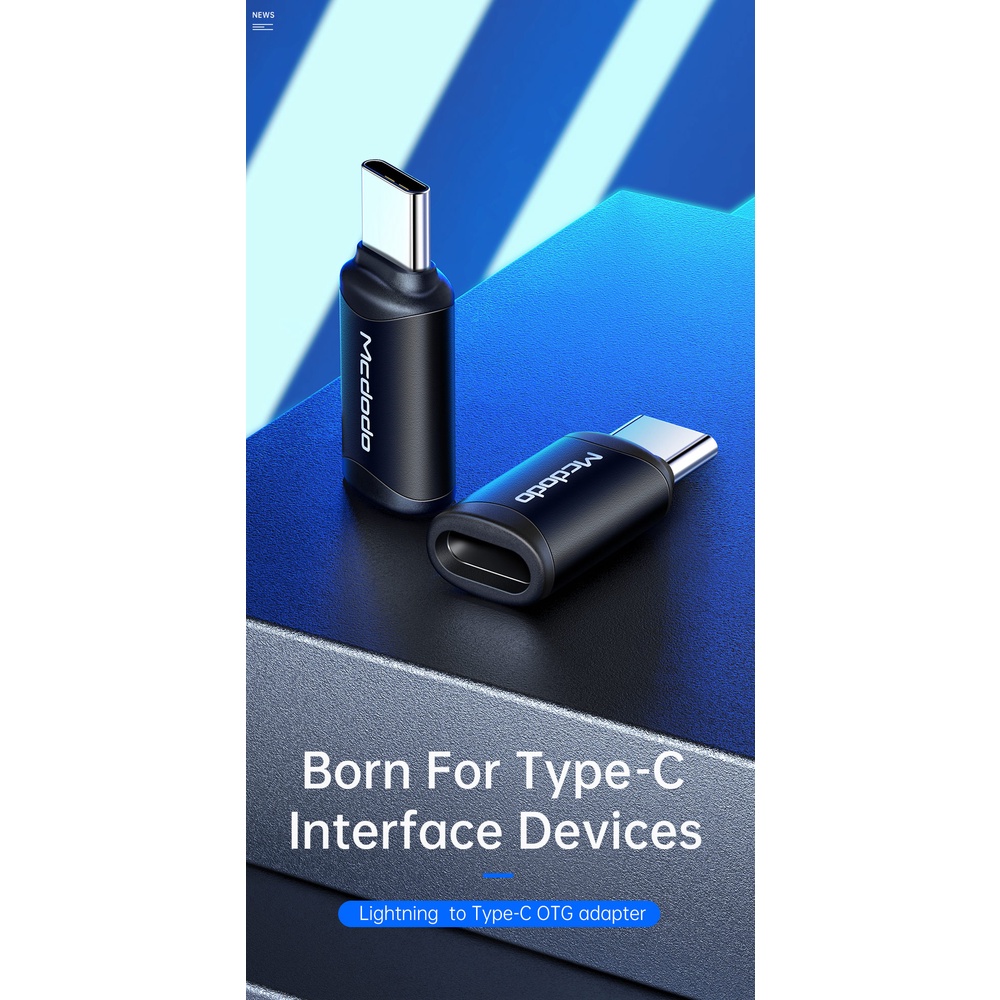 Mcdodo Adapter Converter Lightning to Type C OTG Fast Charging 3A