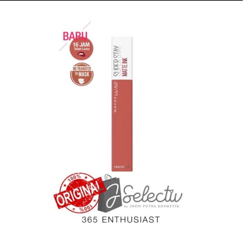 MAYBELLINE SUPERSTAY Matte Ink - 365 ENTHUSIAST | ❤ jselectiv ❤ Lip Cream Tahan 16 Jam MAYBELLINE - ORI✔️BPOM✔️MURAH✔️COD✔️
