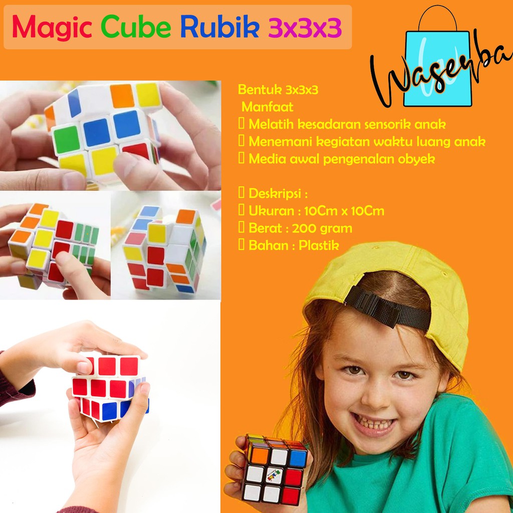 Mainan Rubik 3x3x3 Magic Cube / Mainan Rubik Asah Otak Anak Murah