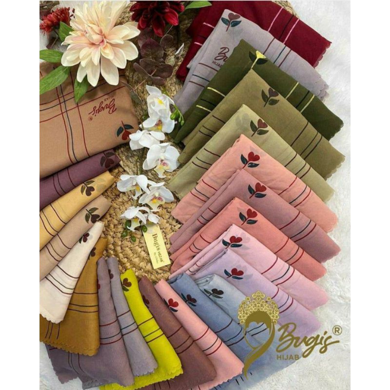 BUGIS BELLA TULIP  segiempat,  hijab segi empat