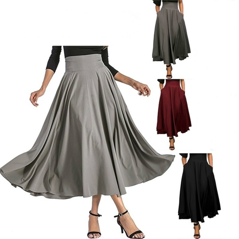 high waist long skirt