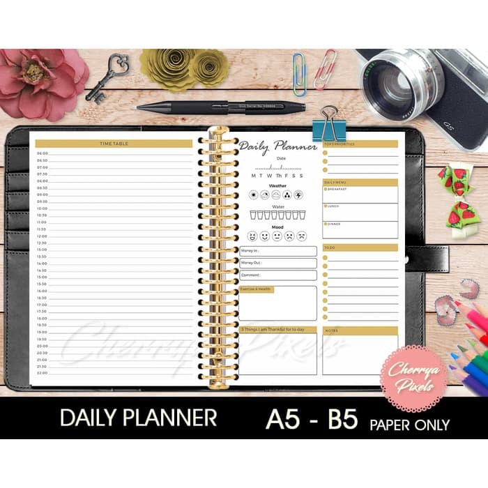 

Jual Daily Planner - Kertas Planner A5 /B5 - Loose Leaf Paper - Paper only - Kertas A5 Diskon