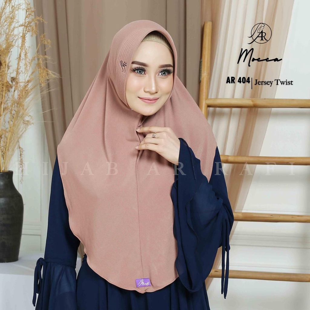 Kerudung Arrafi Instan AR 404 Polos Ped Antem Jersey Twist