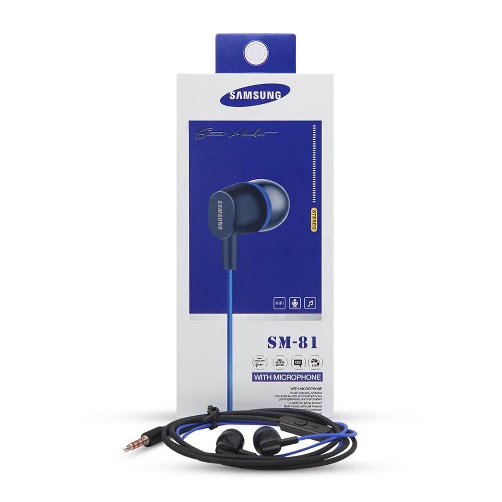 Headset T115 / T120 SM-81/ SM-82 /SM-83 Stereo Earphone Branded Samsung Oppo Xiaomi Vivo Stereo Bass