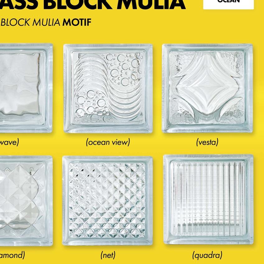 9.9 Promo Brand GLASS BLOCK DINDING MULIA / GLASS BLOK KACA RUMAH | MOTIF - 1 dus (6buah)