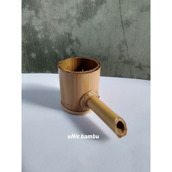 Kendi Bambu _Kendi air mancur bambu_hiasan meja_aksen dekorasi