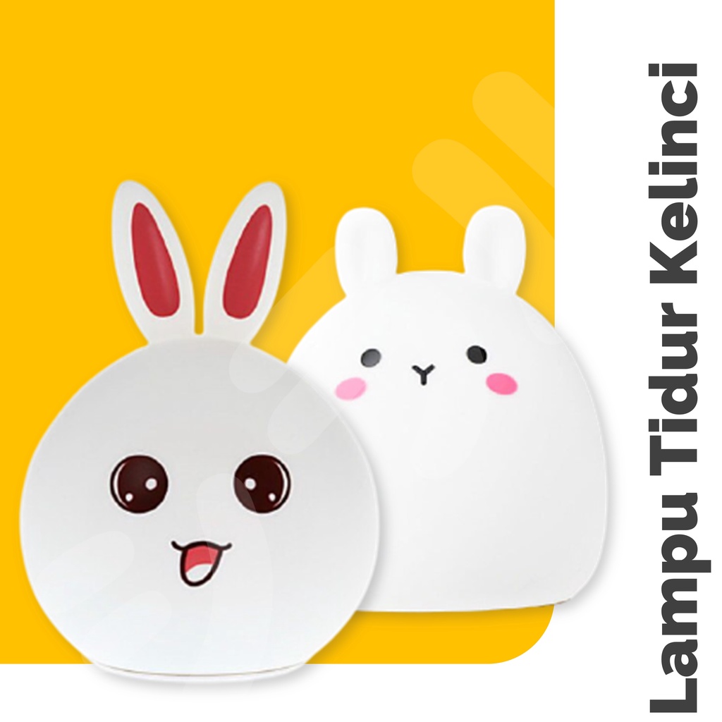 Lampu Tidur Gemoy Karakter Kelinci Little Bunny Rabbit USB LED RGB Light Silicone