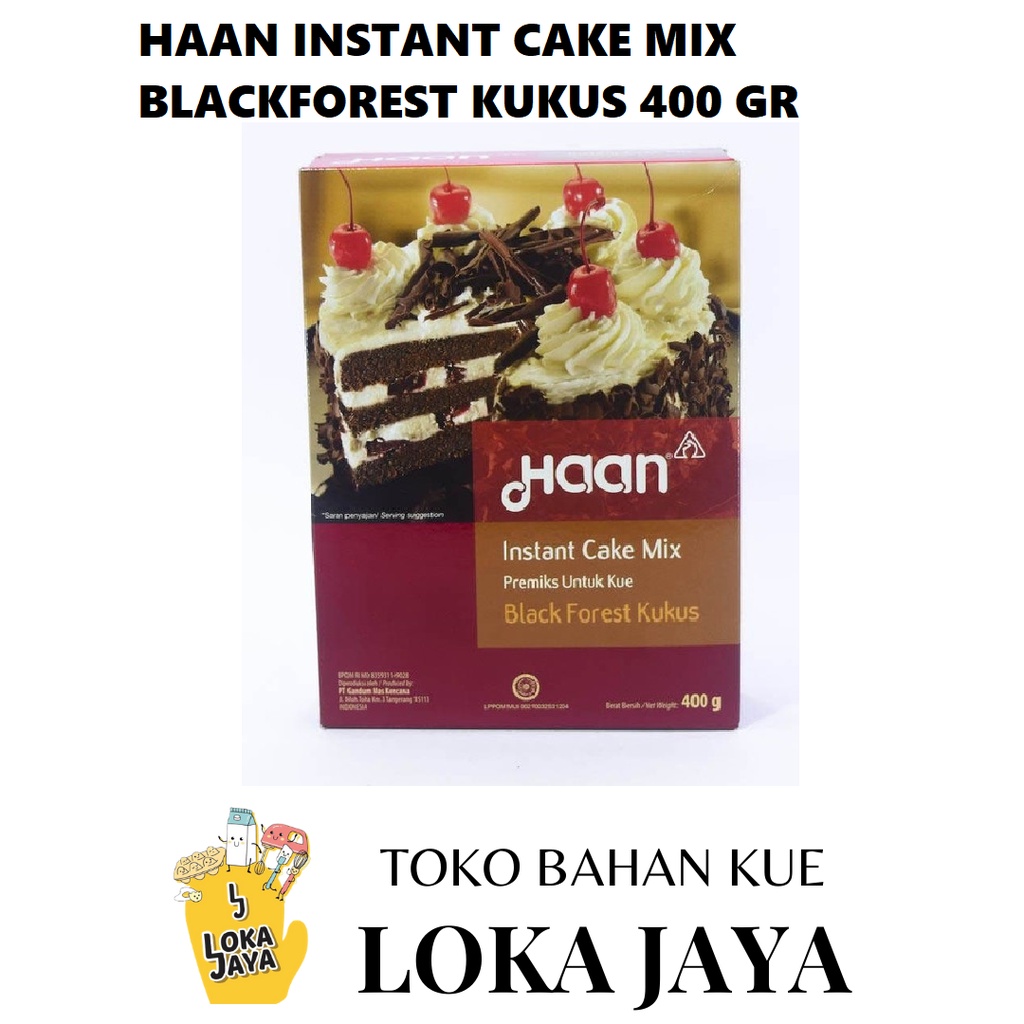 

HAAN TEPUNG INSTAN CAKE MIX BLACKFOREST KUKUS 400 GR