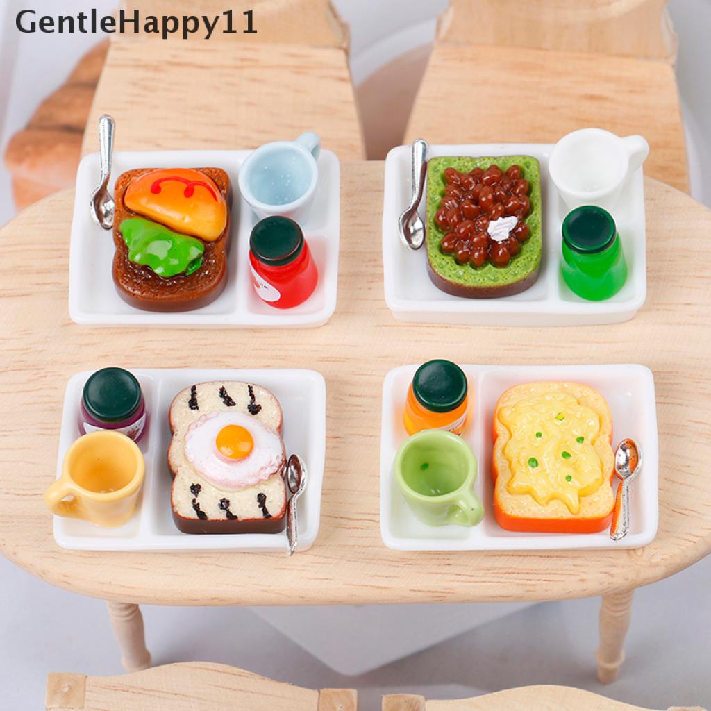 Gentlehappy Mainan Miniatur Piring Selai / Roti Untuk Aksesoris Dapur Rumah Boneka