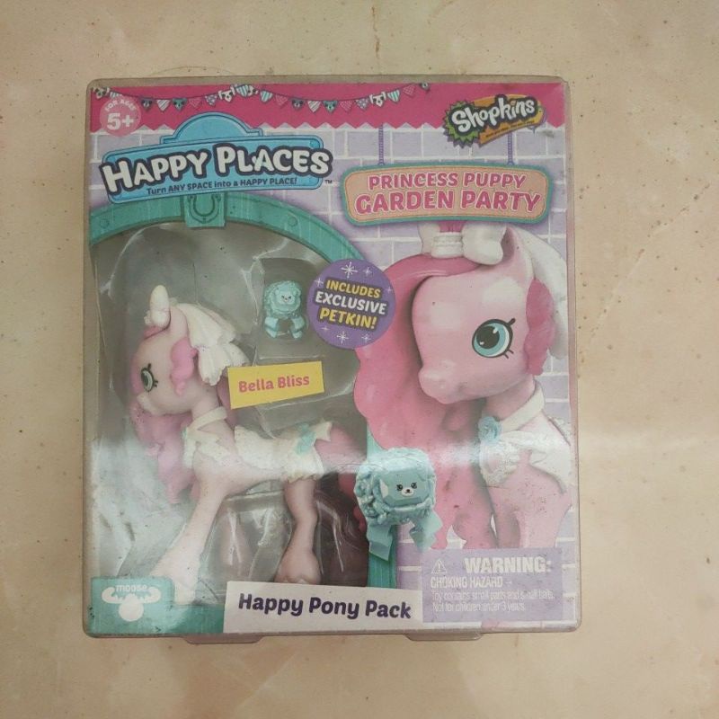 Shopkins happy places princess puppy garden party happy pony pack bella bliss Royal prancer