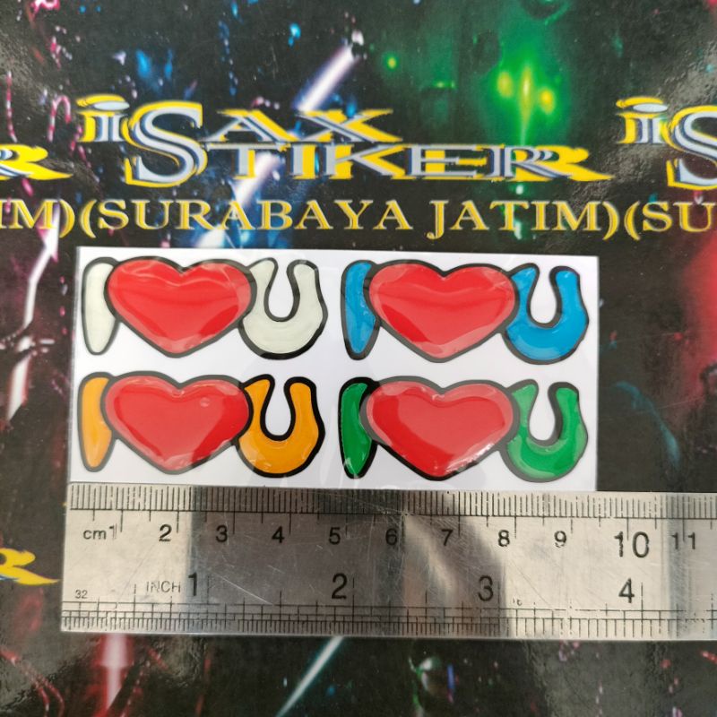 stiker timbul i love you timbul tebal