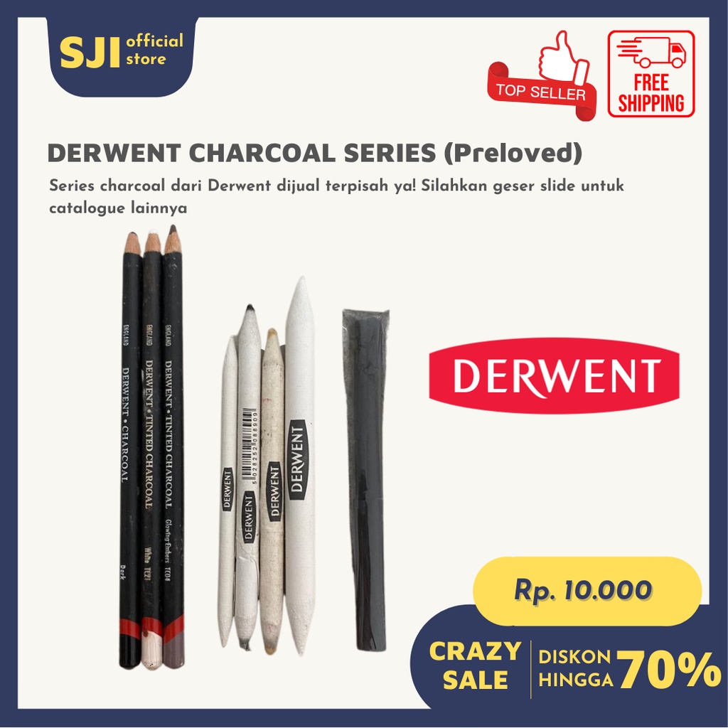 

[PRELOVED - HARGA PER PCS] PENCIL COLOR PENSIL WARNA PAPER STUMPS PAPALAT SKETSA SKETCH GAMBAR LUKISAN DERWENT IMPORT UK CHARCOAL ARANG SERIES PERLENGKAPAN MENGGAMBAR GAMBAR