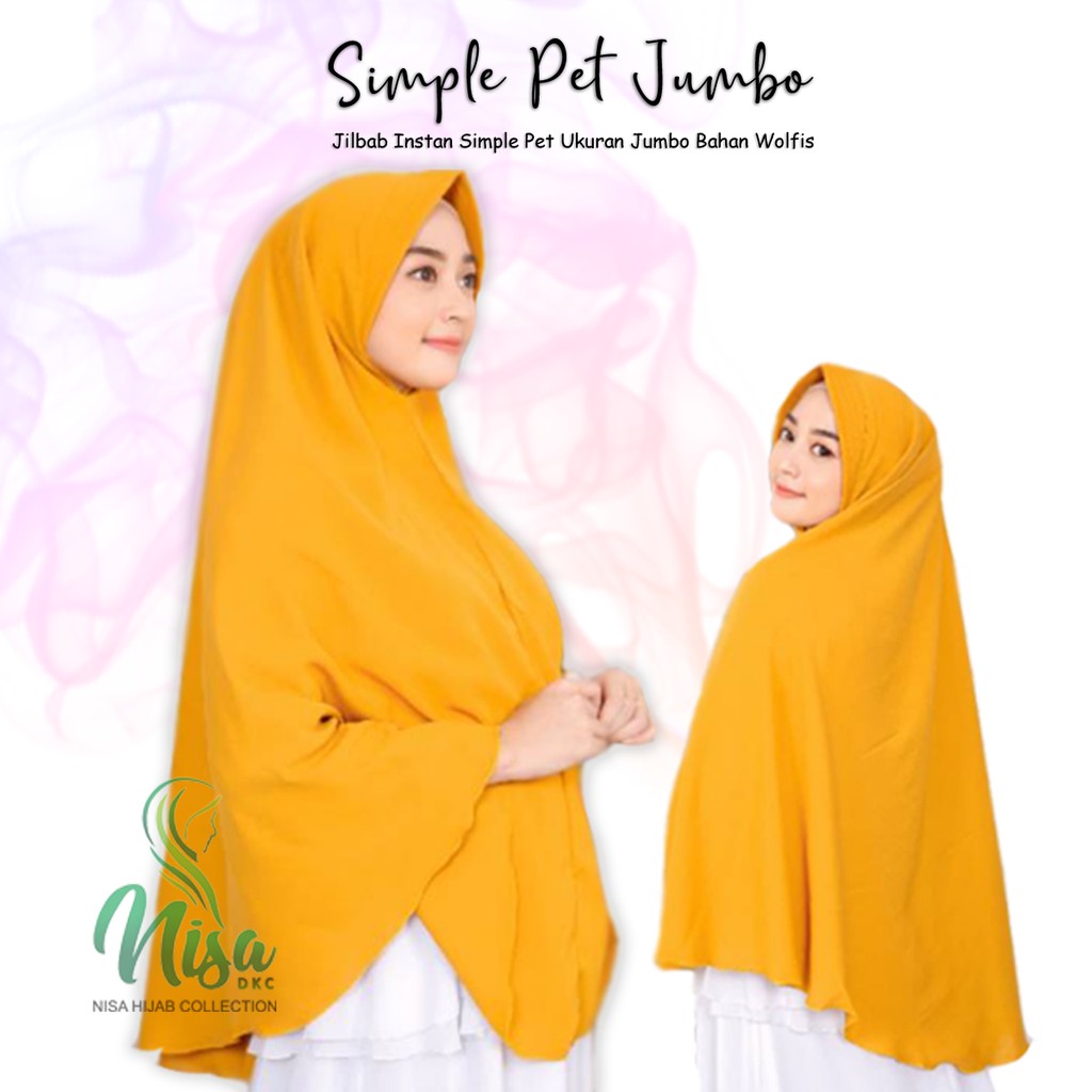 Jilbab Instan Simple Pet Jumbo Khimar Wolfis Bergo Polos Besar Nisadkc