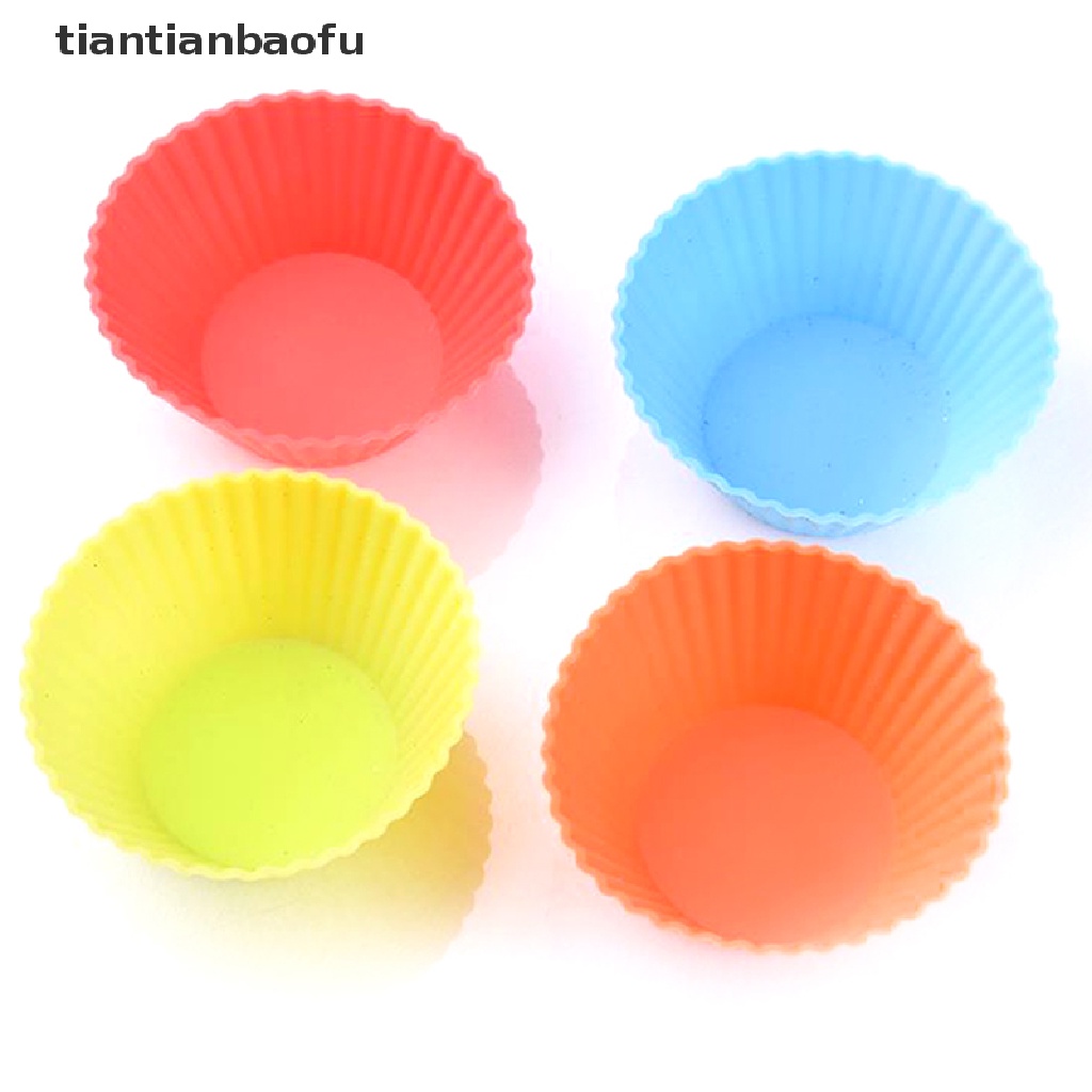 1 Pcs Cetakan Kue Cupcake Bahan Silikon Warna Acak