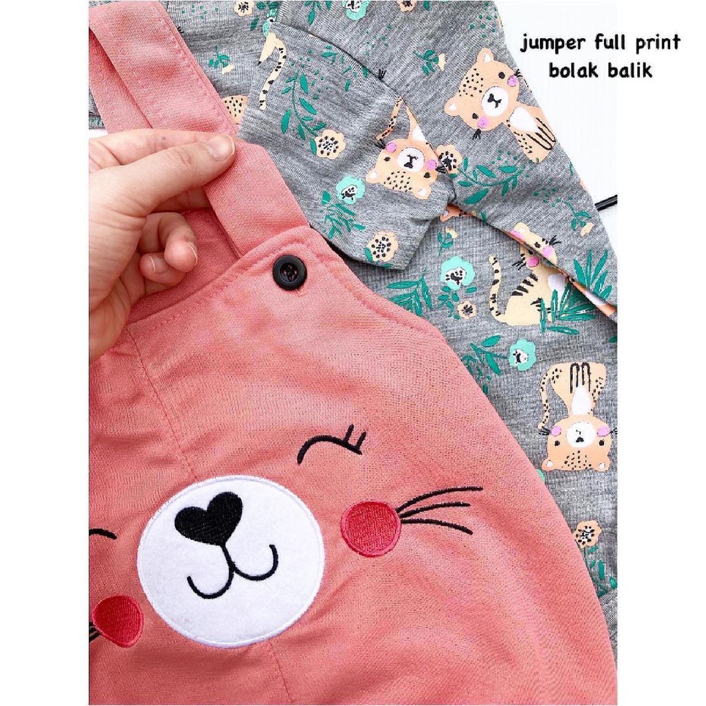 bersertifikasi SNI Baju Setelan Jumper Overall Pergi Lucu Fashion Anak Bayi Perempuan Murah Terlaris CLOUD RAINBOW Kittenbell / SLEEPING CAT / SINGING FLAMINGO / LOOK SHARK