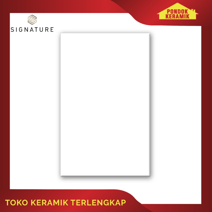 Keramik Dinding Signature 25x40 Glossy White / Keramik Dinding Putih Polos
