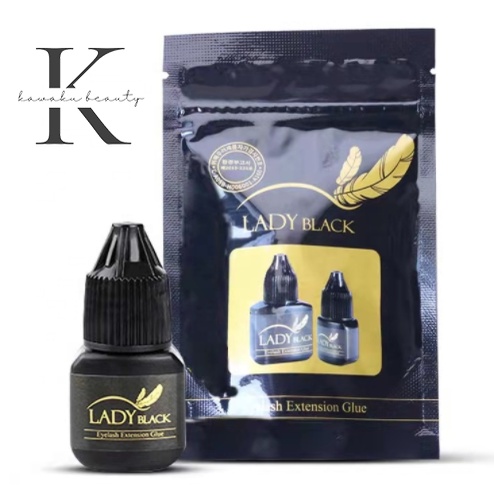 LADY BLACK GLUE 5 &amp; 10g (with pouch) Eyelash Extension Glue / Lem Bulu Mata