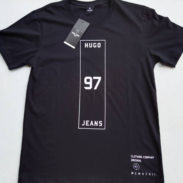 HUGO Kaos Pria Hitam  Clothing Original dan realPict Lengan pendek