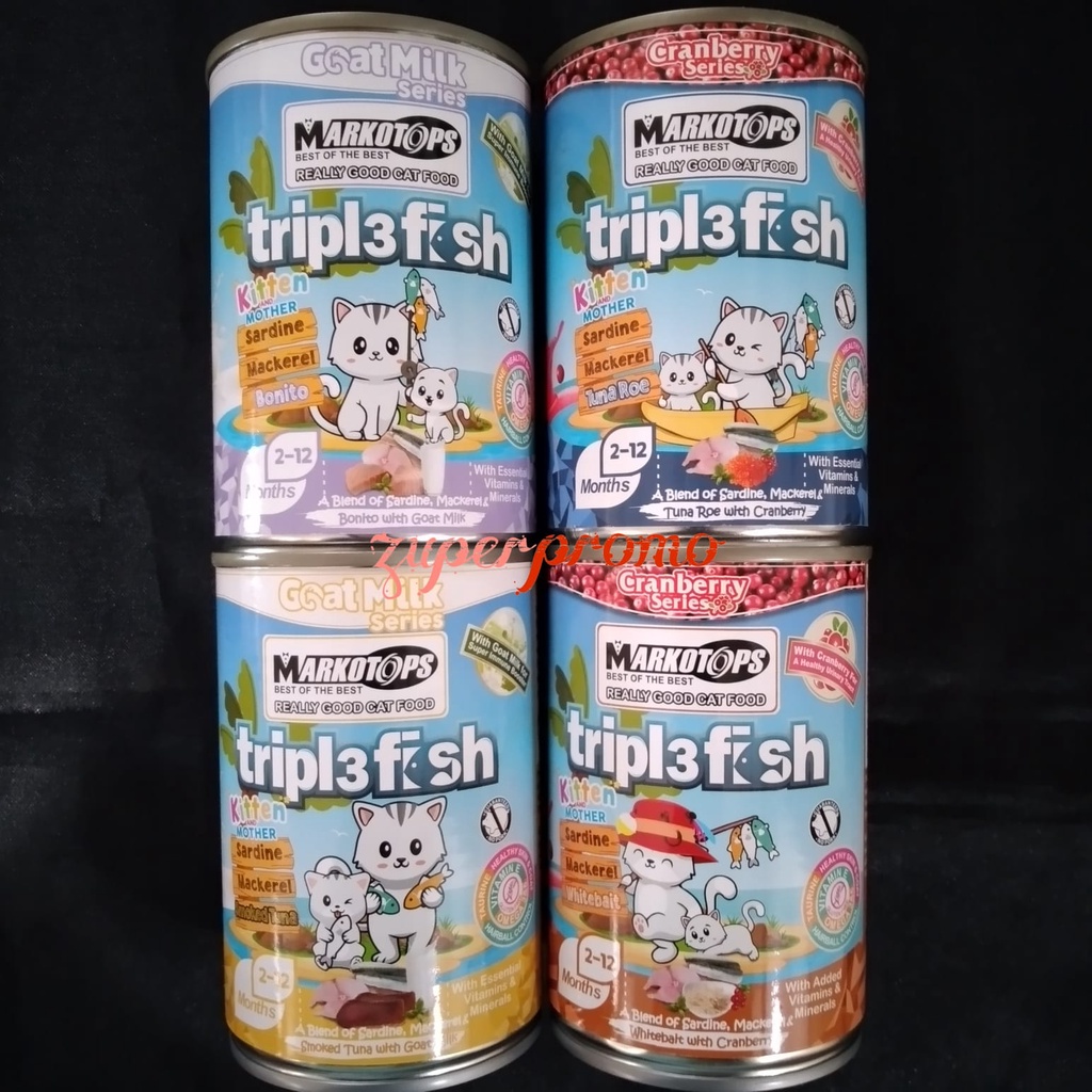 Markotops Can Kitten Mother Tripl3 Fish 400gr / Makanan Basah Anak dan Induk Kucing