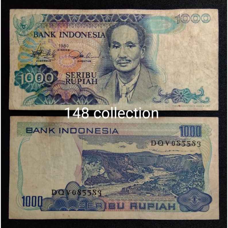 koleksi uang kuno 1000 rupiah Sutomo tahun 1980. 80an