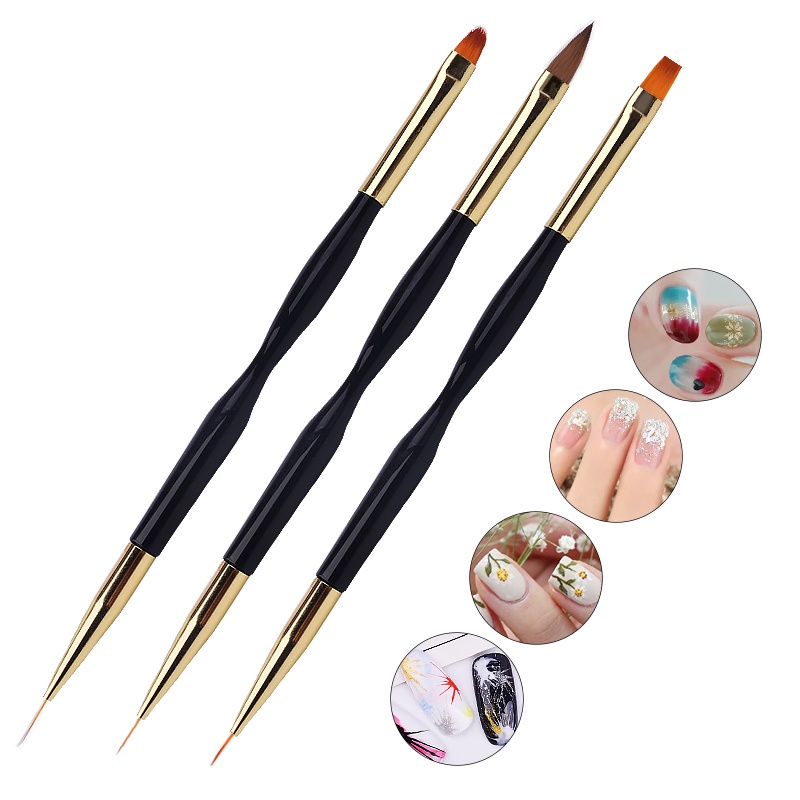 Nail Art Brush Dual End HIGH QUALITY Kuas Kuku 2 Sisi