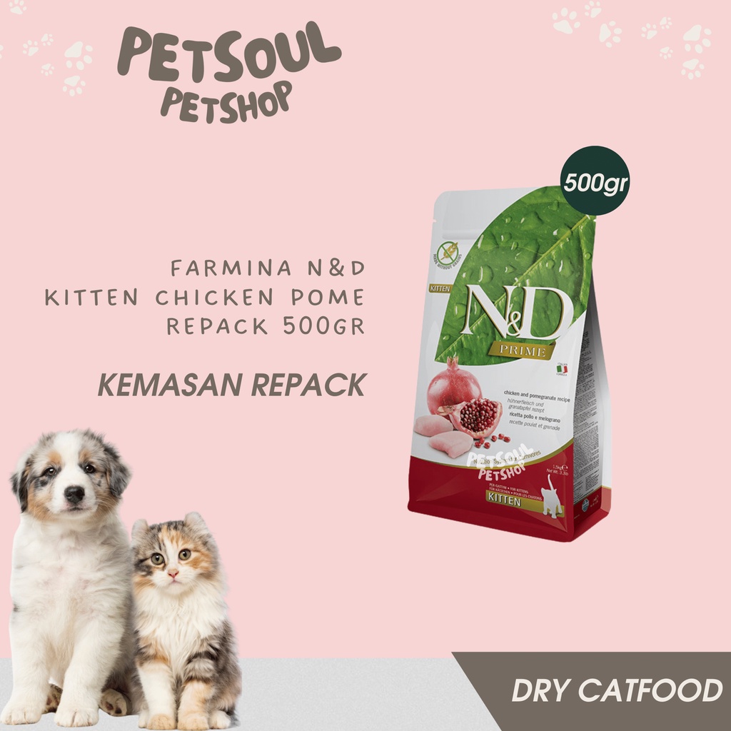 Farmina N&D Kitten Chicken & Pomegranate 500gr Grainfree N&D Catfood