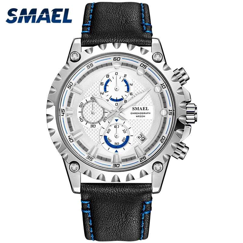 2019 SMAEL Brand Watch Calendar and pointer display quartz movement  Mens Business Watches SL-9105
