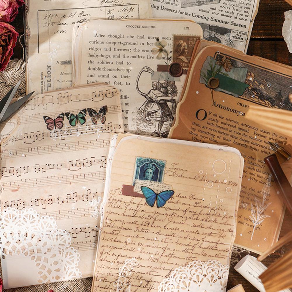 Timekey 25 Lembarset Stiker Kertas Aneka Desain Gaya Vintage Untuk Dekorasi Scrapbookjurnaldiary A9K4