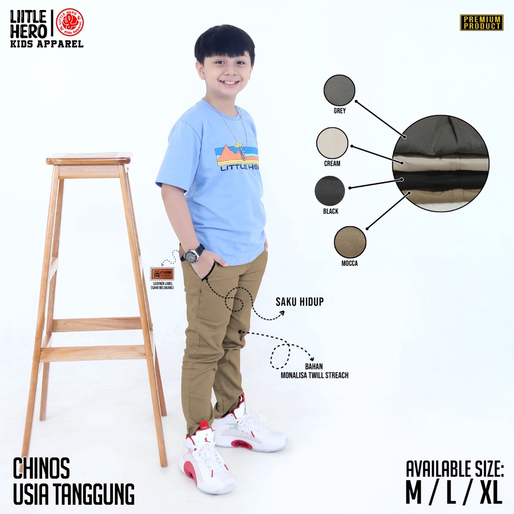 COD celana cinos anak panjang usia 10-13 tahun kualitas premium little hero MLXL-3