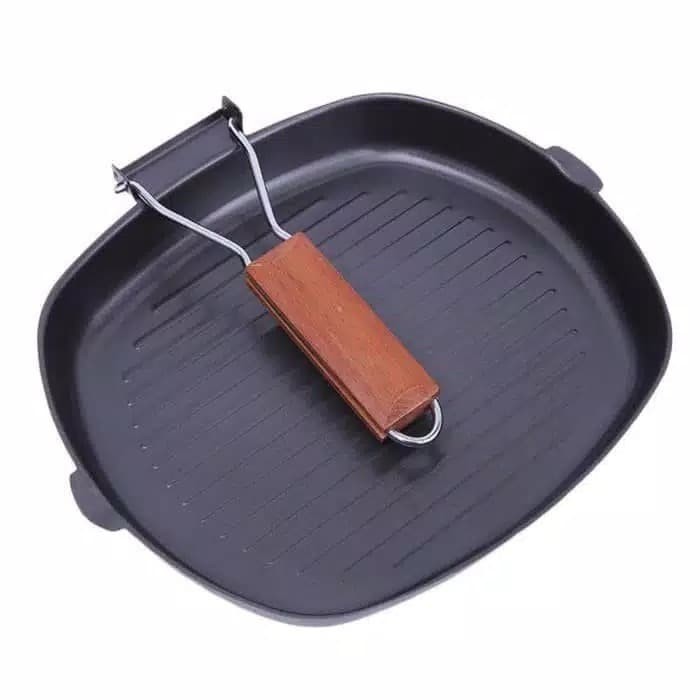 [ORIGINAL] PANCI PANGGANG UKURAN BESAR / GRILLPAN 20CM / GRILL PAN / PEMANGGANG BBQ SERBAGUNA