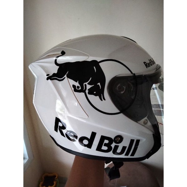 stiker helm red Bull halface