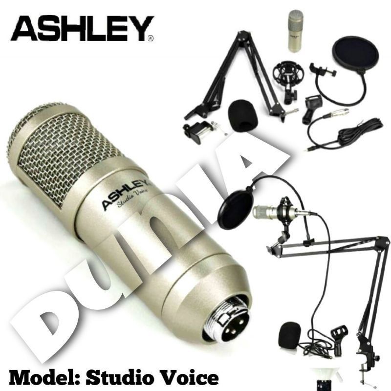 Mic Kabel Condensor Ashley Studio Voice Original Studio Recording