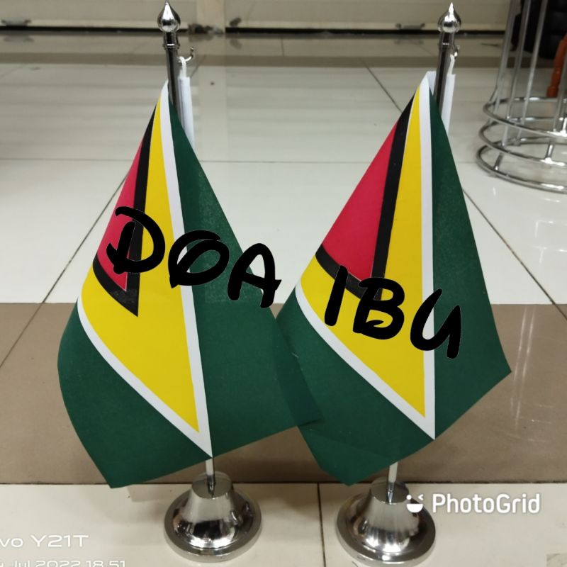 

best seller iang stenlis meja+bendera GUYANA ready stock
