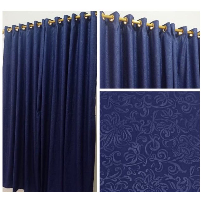 [ PINTU DAN JENDELA ] GORDEN SMOKRING + PONI MOTIF EMBOS / EMBOSS / POLOS BIRU NAVY DONGKER