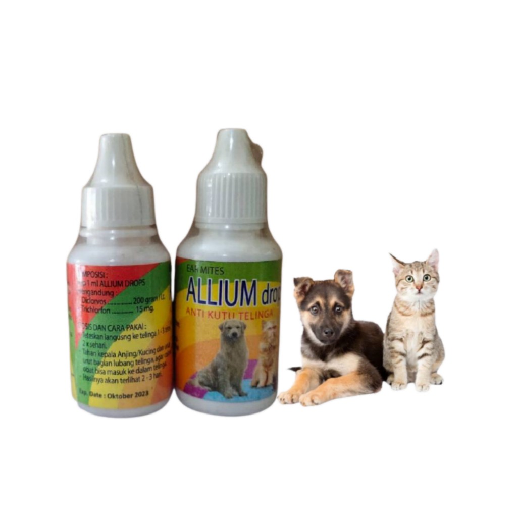 Obat Kucing Tetes Telinga Kuping Kucing Anjing Infeksi Bernanah Kutu Allium Drops - Kemasan 30ML