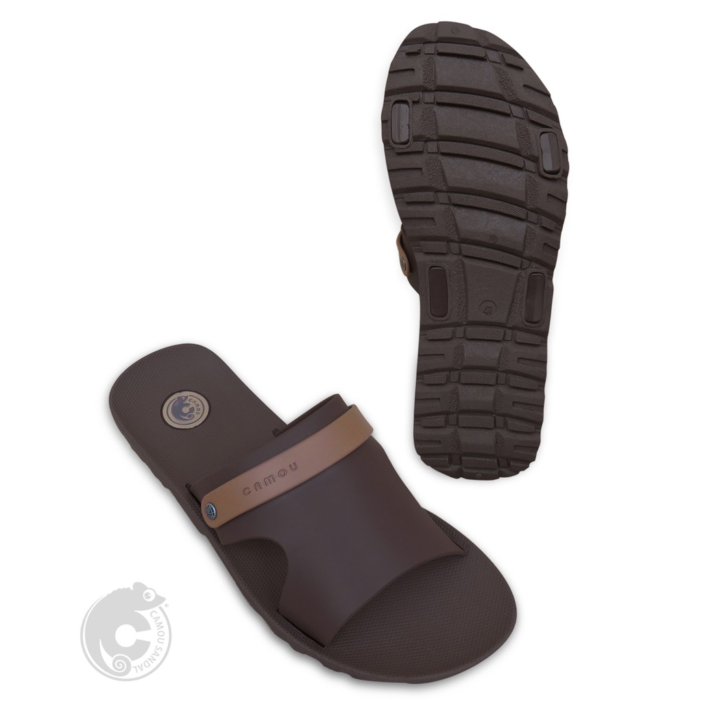Sandal Slip On Pria Full Karet CAMOU - DOMINIC Coffee