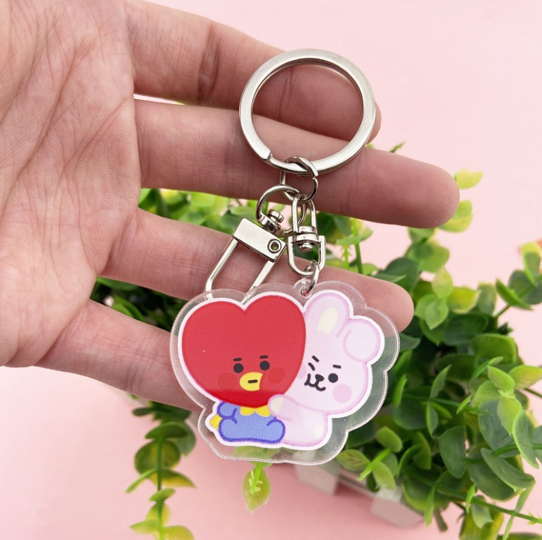 KPOP BTS BT21 TATA COOKY CHIMMY Cartoon Acrylic Keychain