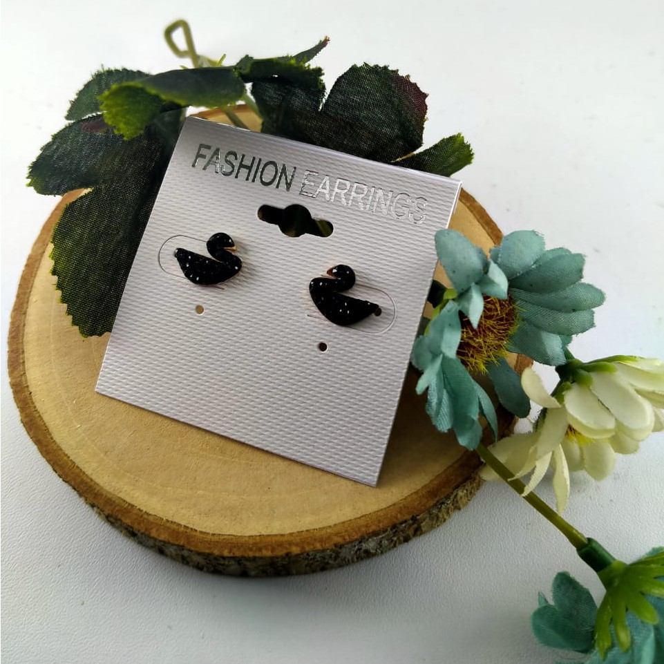 Anting Wanita Angsa Hitam Mutiara New Produk Titanium 