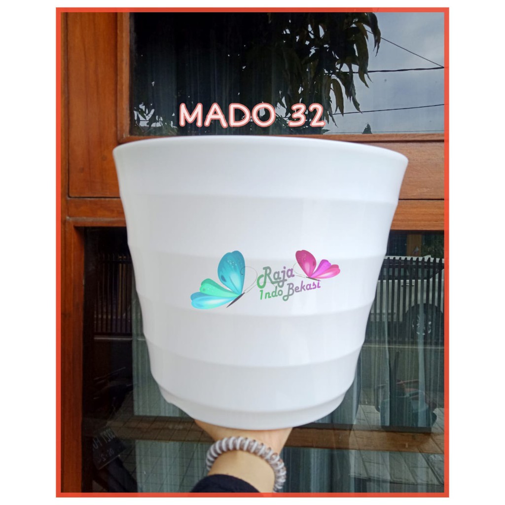 Pot Mado 32 Putih Pot Lovenia Pm – 8032 – Pot Taman Bunga Hias Aglonema Ukuran Mirip Pot Tawon 27