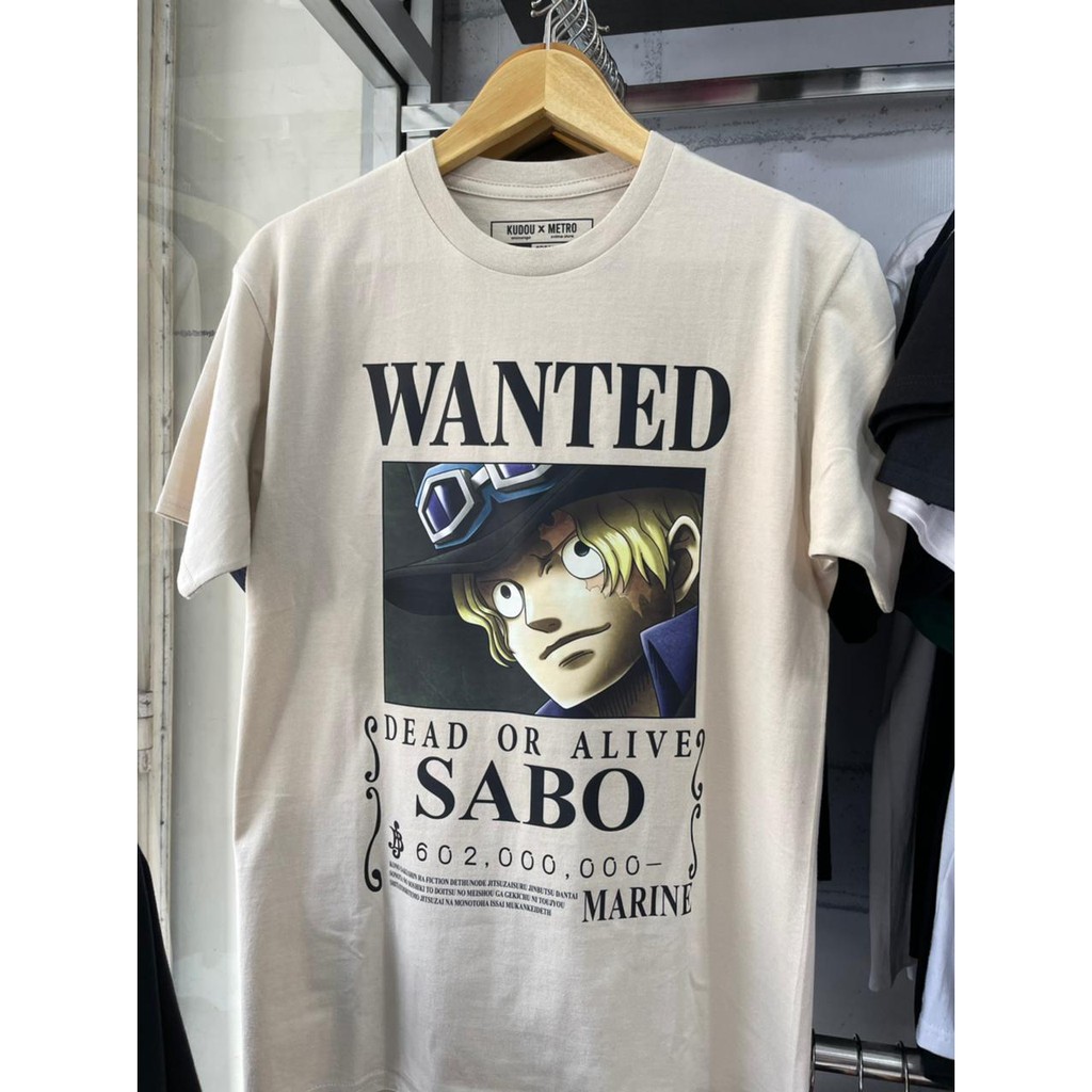 Kaos Sabo Wanted Cream Onepiece