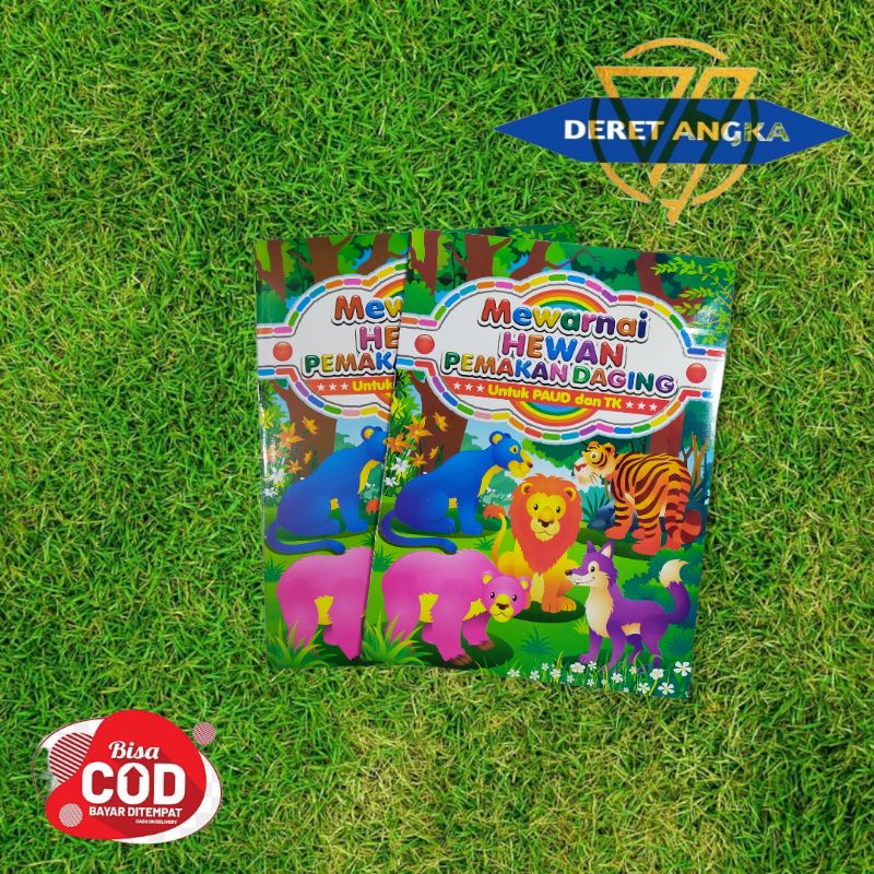 Buku mewarnai seri hewan pemakan daging ukuran besar