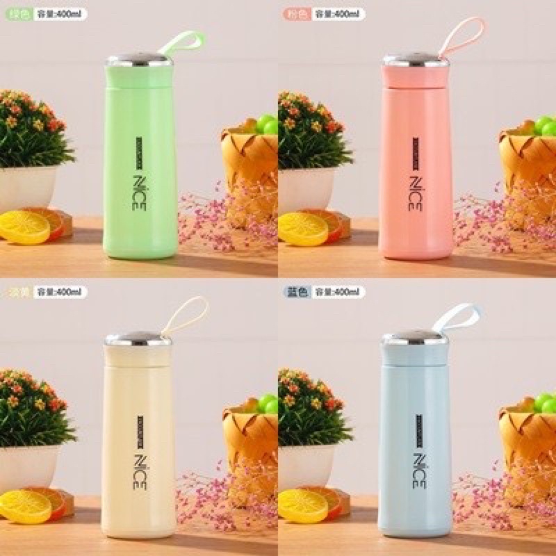 [BISA COD] BOTOL KACA TERMURAH/ BOTOL MINUM KACA NICE BELING / TERMOS NICE IMPORT 400ML