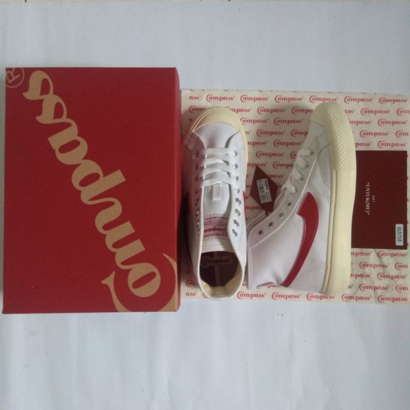 Compass Gazelle High White Red / Compass HI WhiteRed