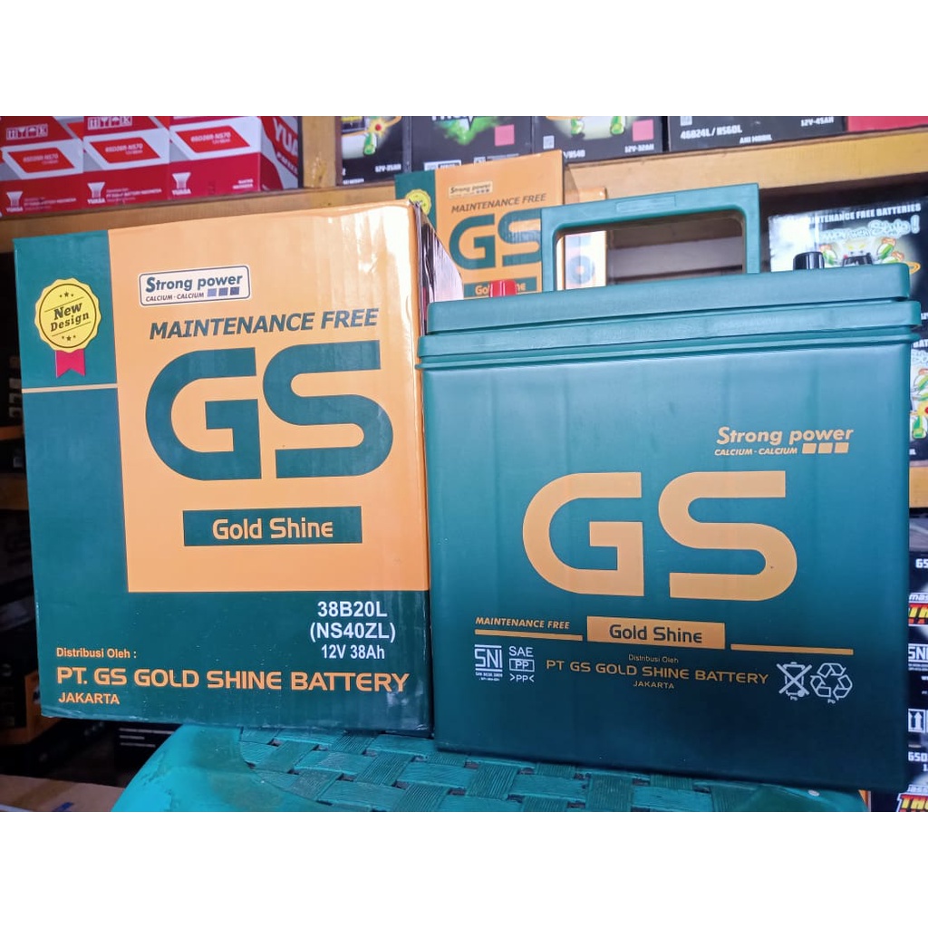 Aki GS GOLD SHINE NS40ZL (36B20L) untuk Toyota Agya, Calya, Corolla Altis, Hilux, Daihatsu Ayla, Sigra, Sirion, Honda City, Jazz, Brio, Mobilio, dll AKI KERING