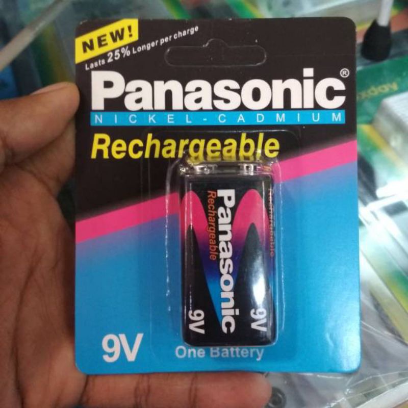 Panasonic Batere Kotak Rechargeable 9v 220 mAh Nickel Cadmium 9 volt baterai cas isi ulang