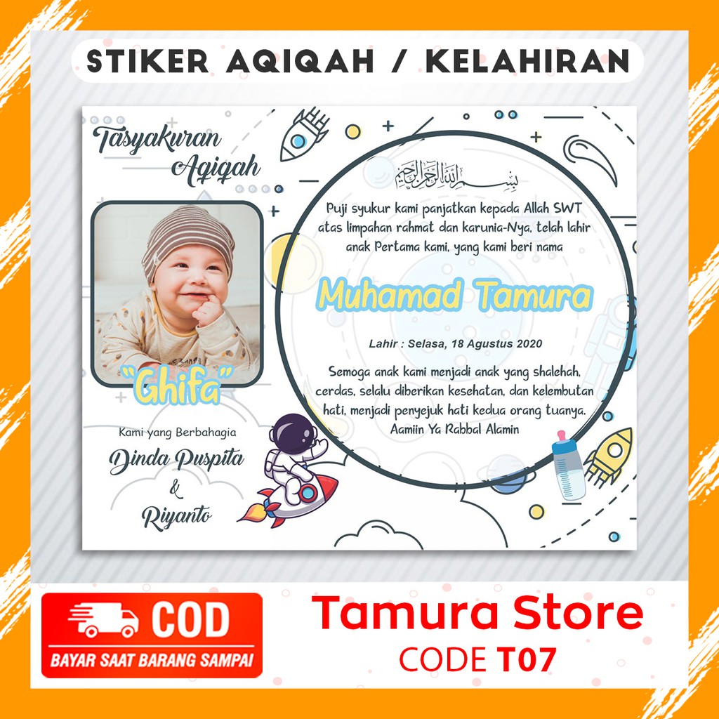 

STICKER AQIQAH Laki-Laki FREE DESIGN Murah dan Berkualitas