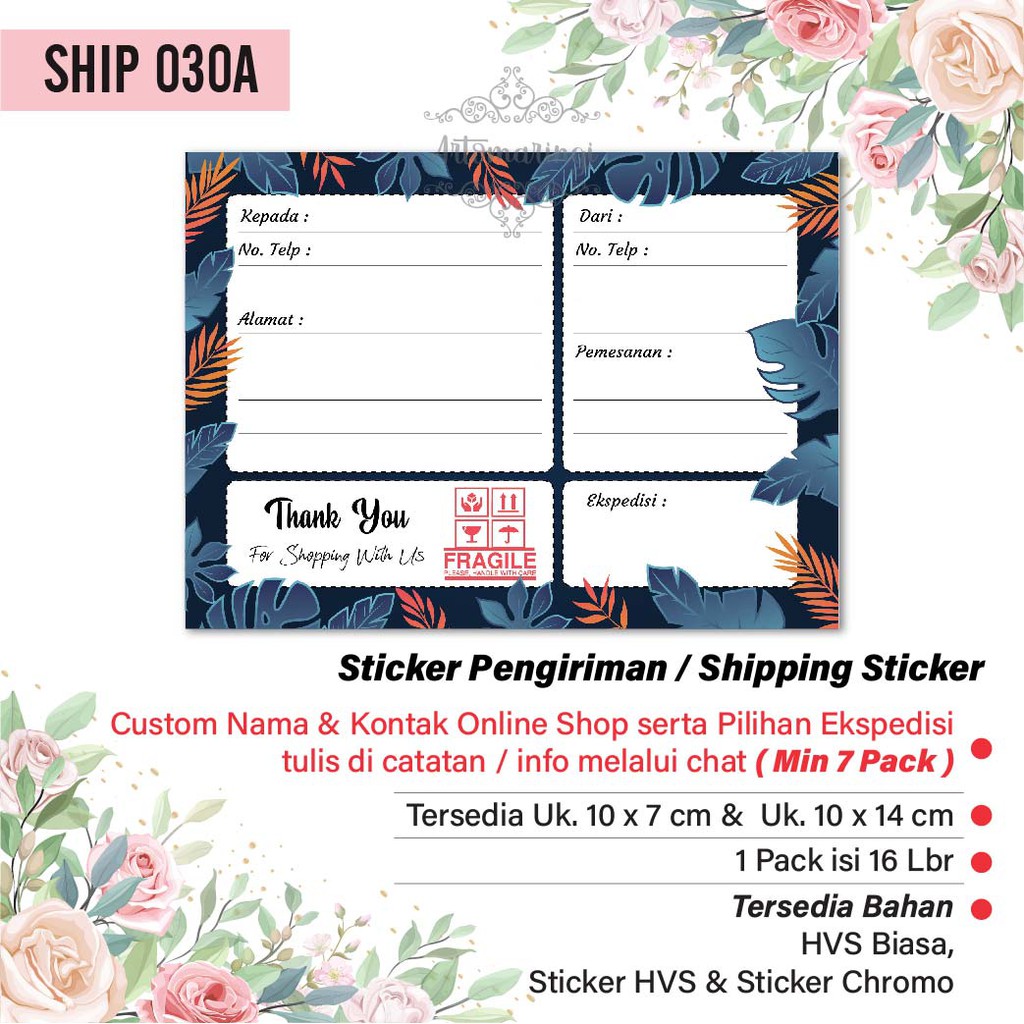 

Shipping Sticker 1 pack isi 16pcs Stiker Pengiriman Stiker Alamat